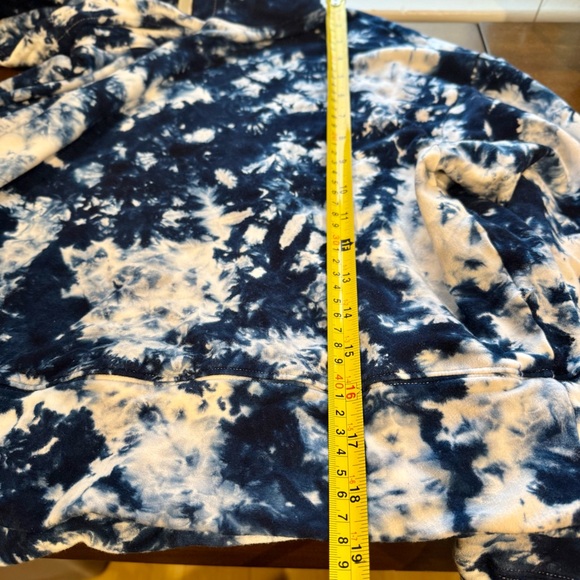 Mikoh Blue Tie-Dye Super Soft Cowl Neck Long Sleeve Sweatshirt - Picture 9 of 11